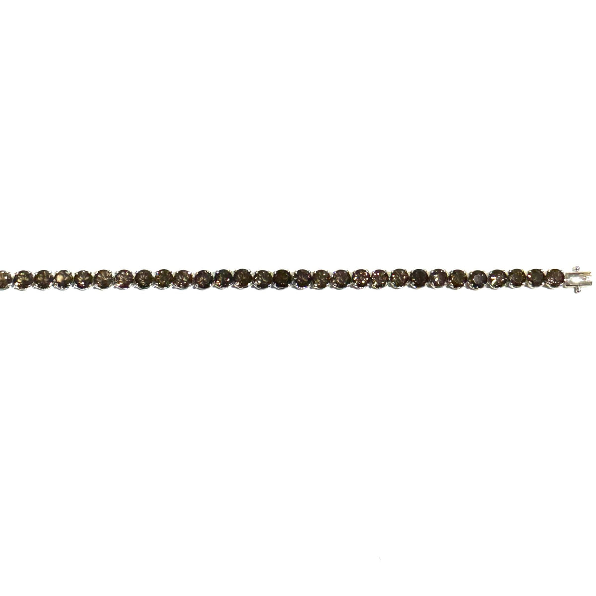 Round Faceted Smokey Quartz Tennis Bracelet