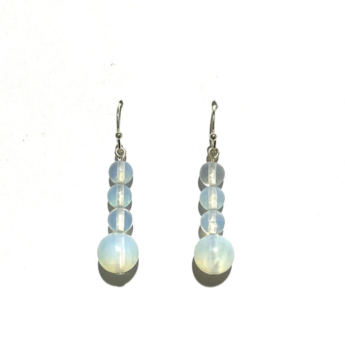 Sterling Silver Opalite Beaded Drop Earrings