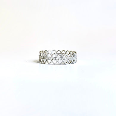 Sterling Silver Filagree Heart Band