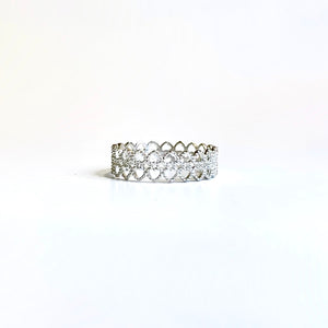 Sterling Silver Filagree Heart Band