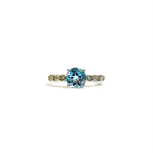 Sterling Silver Swiss Blue Topaz and Cubic Zirconia Ring