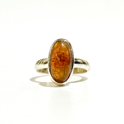 Sterling Silver Orange Kyanite Ring