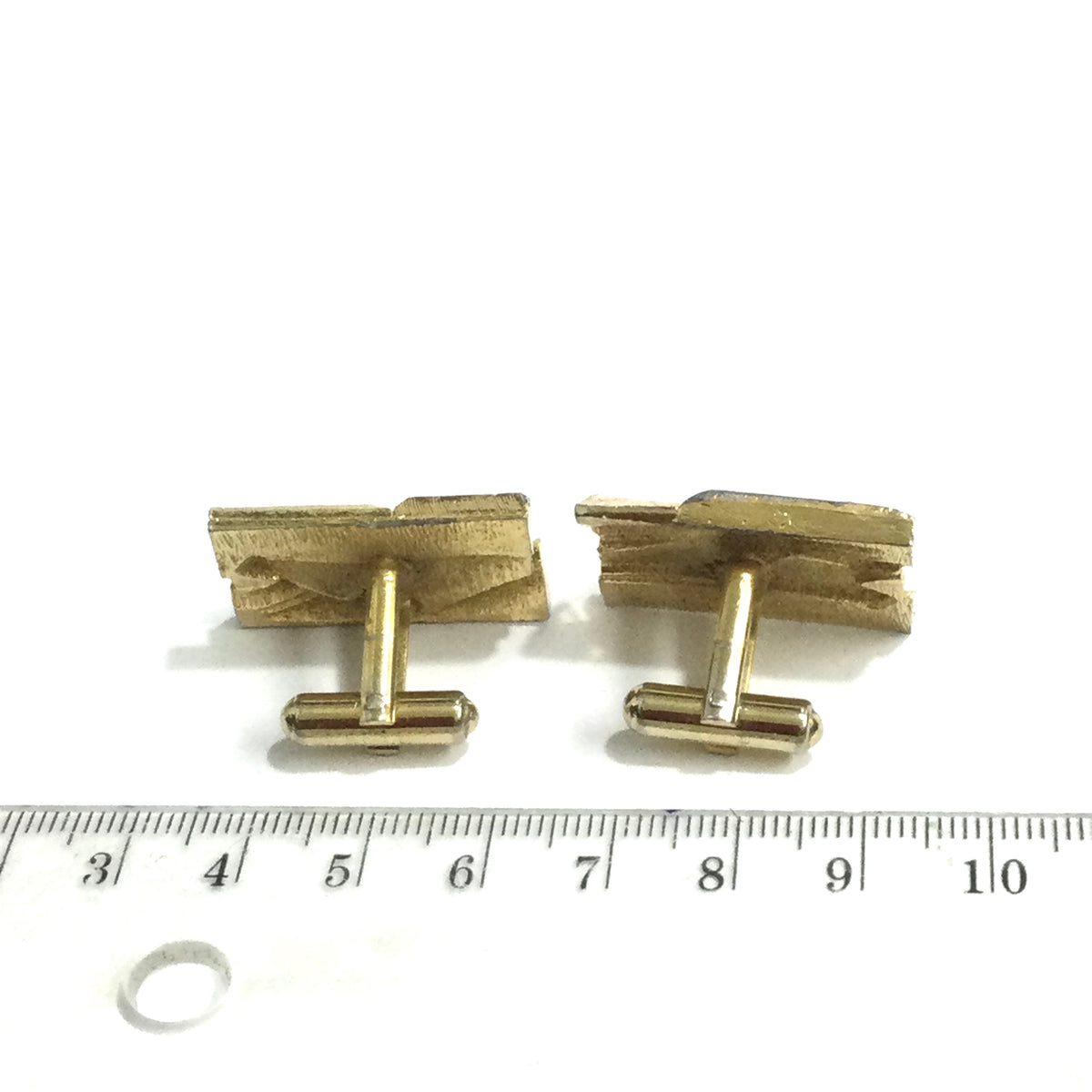 Vintage Gold Plate Red Enamel Cufflinks