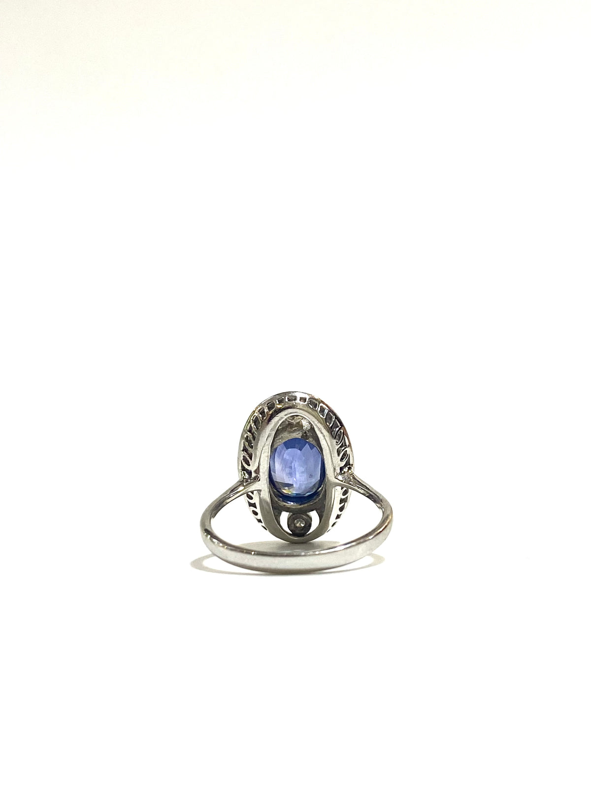 9ct White Gold Diamond and Sapphire Ring