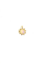 9ct Gold Black Crystal and Opal Pendant