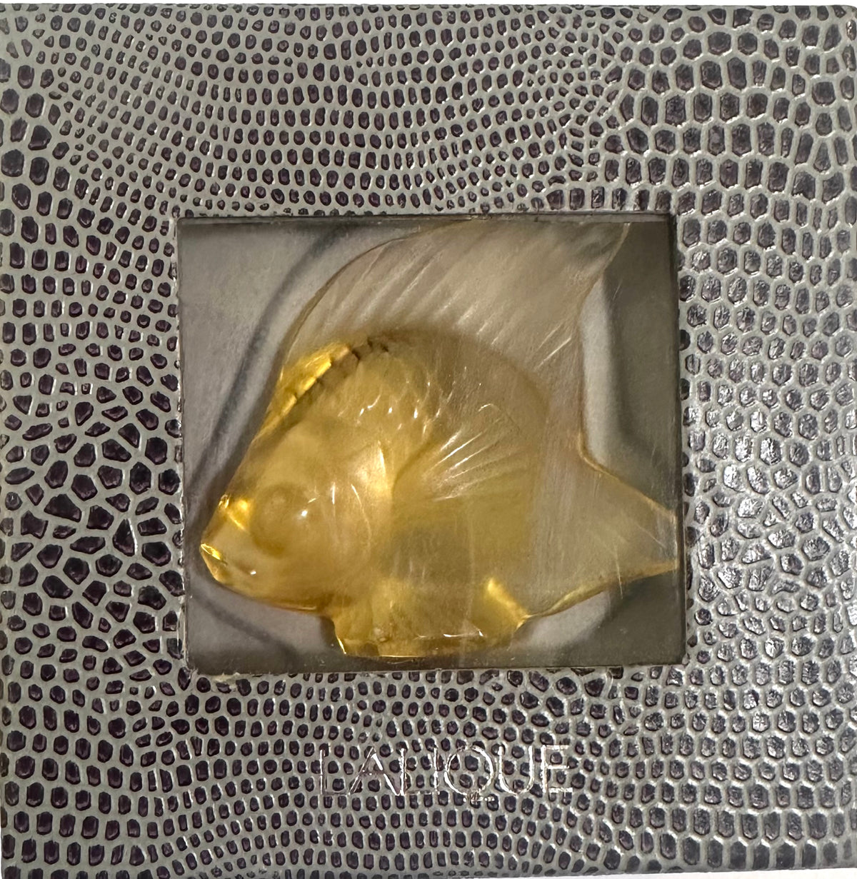 Lalique Yellow Art Glass Fish
