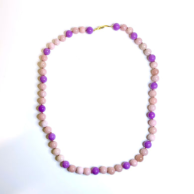 Pink Peruvian Opal and Phosphosiderite Beaded Necklace