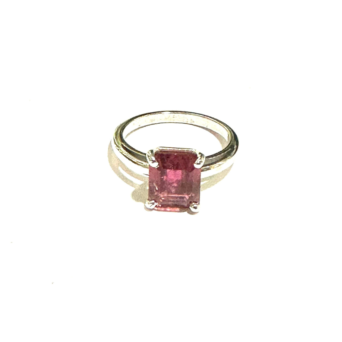 9ct White Gold Cherry Pink Tourmaline Ring