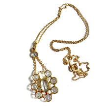 Antique 18ct Yellow Gold Aquamarine Necklace