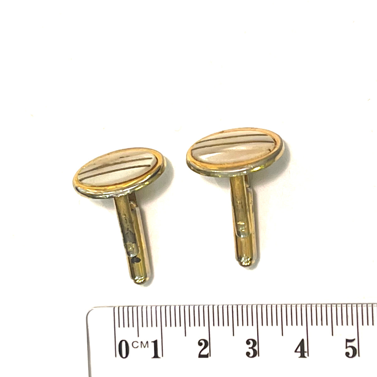 Vintage Gold Plate Mother of Pearl Inlay Cufflinks