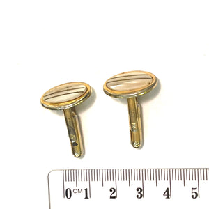 Vintage Gold Plate Mother of Pearl Inlay Cufflinks