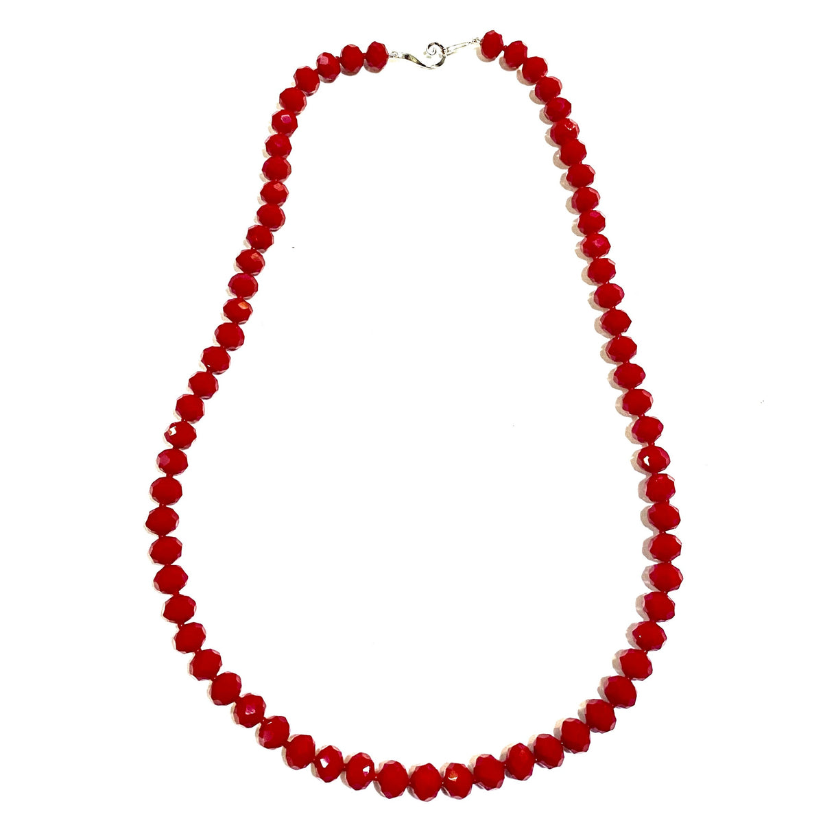 Red Crystal Faceted Necklace