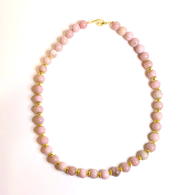 Pink Peruvian Opal Beaded Necklace