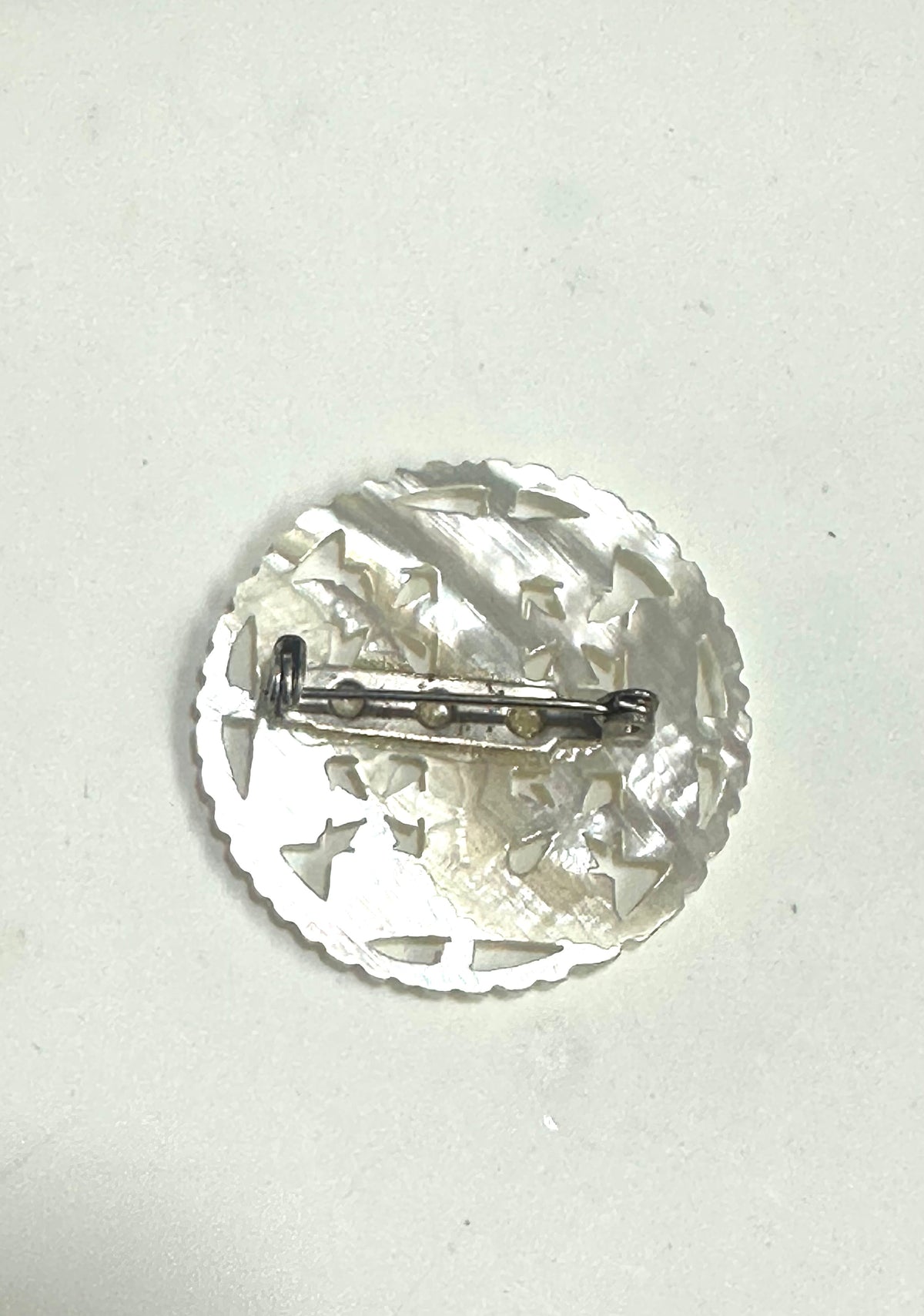 Antique Silver & Mother Of Pearl Maltese Cross