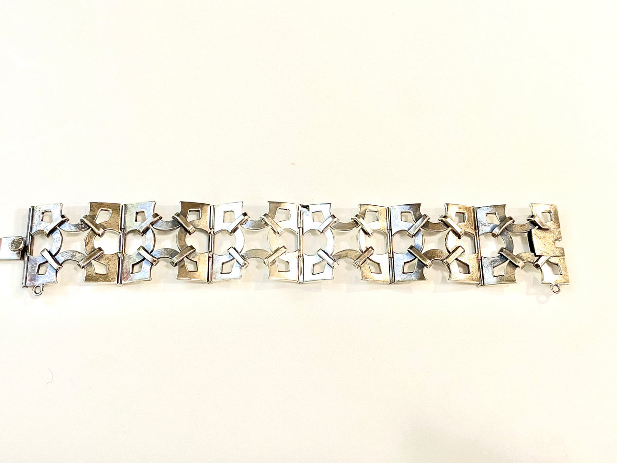 Giles Rancho Alegre in Taxco Sterling Silver Vintage Modernist  Bracelet