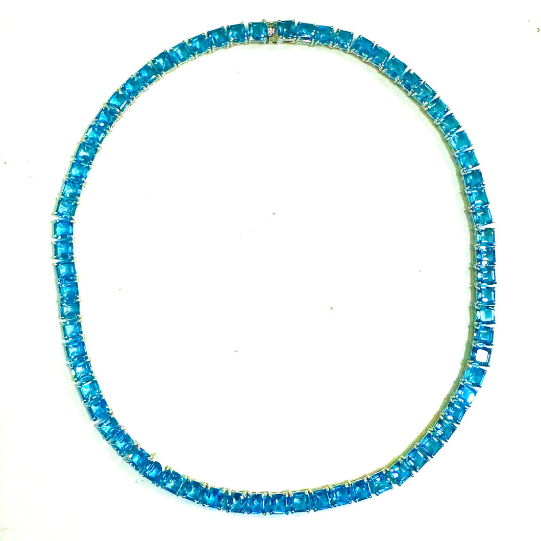Sterling Silver London Blue Topaz Necklace