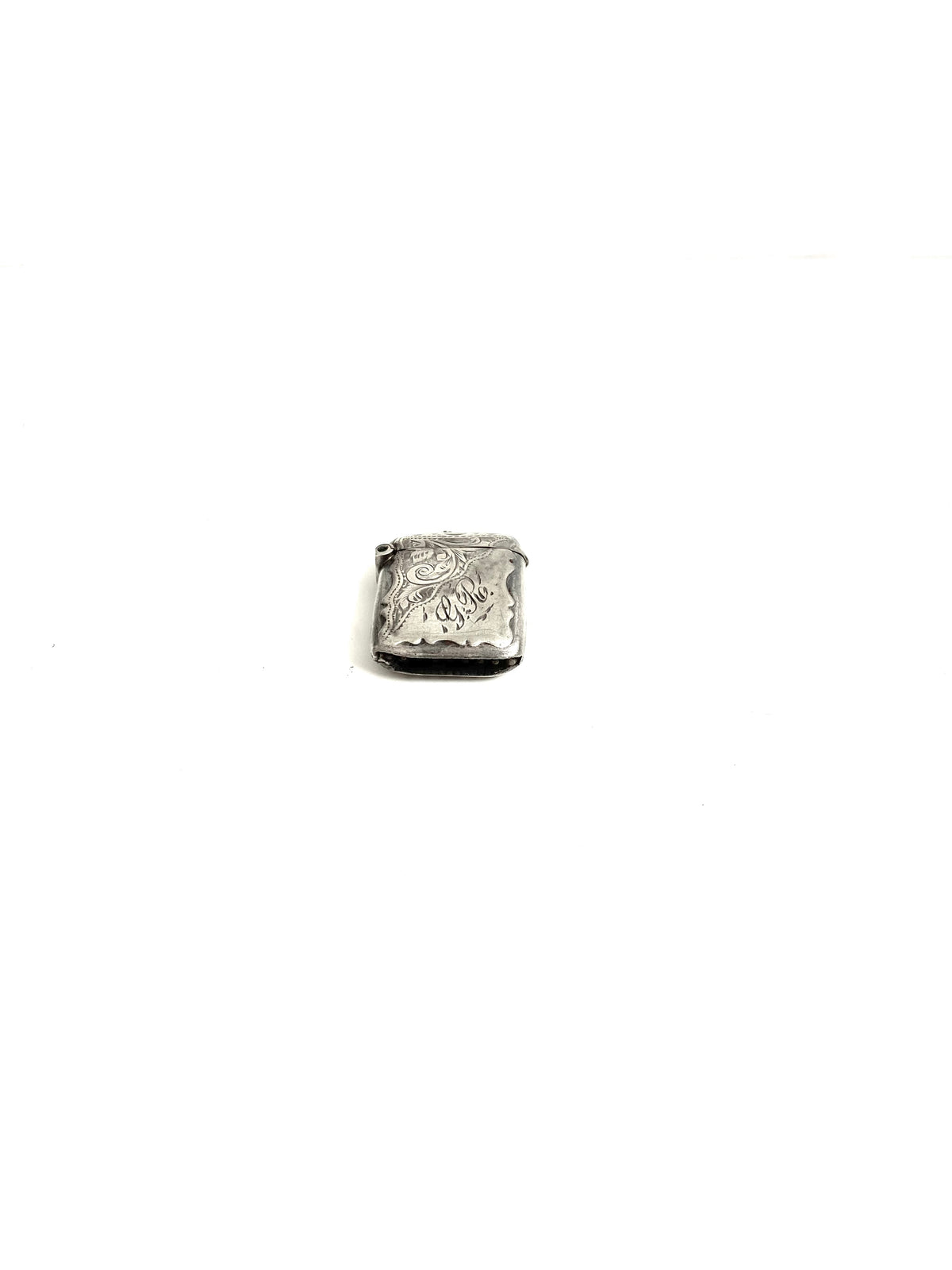 Vintage Sterling Silver Engraved Square Locket