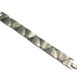 Staircase Patterned Sterling Silver Bracelet