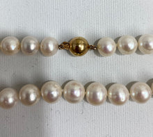 9ct Yellow Gold White South Sea Pearl Beaded Necklace