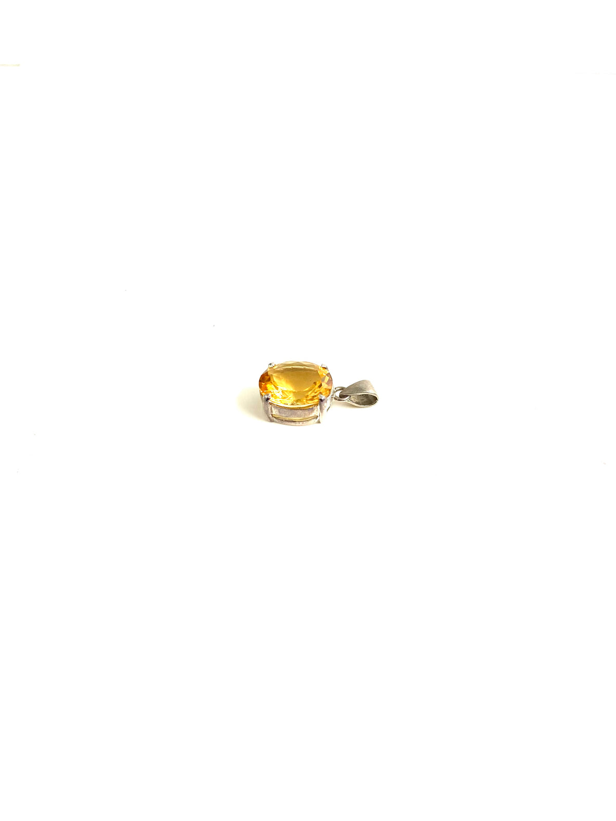Sterling Silver Round Citrine Pendant