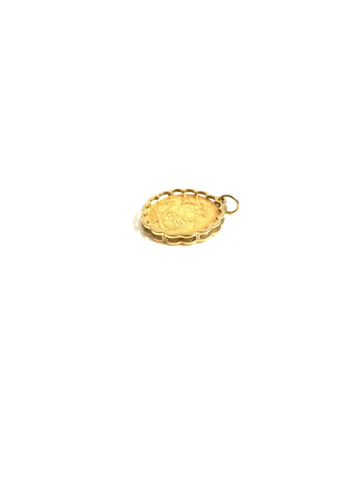 22ct Gold Scalloped Edge Coin Pendant