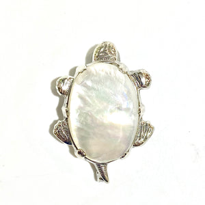 Sterling Silver Mother of Pearl Turtle Brooch
