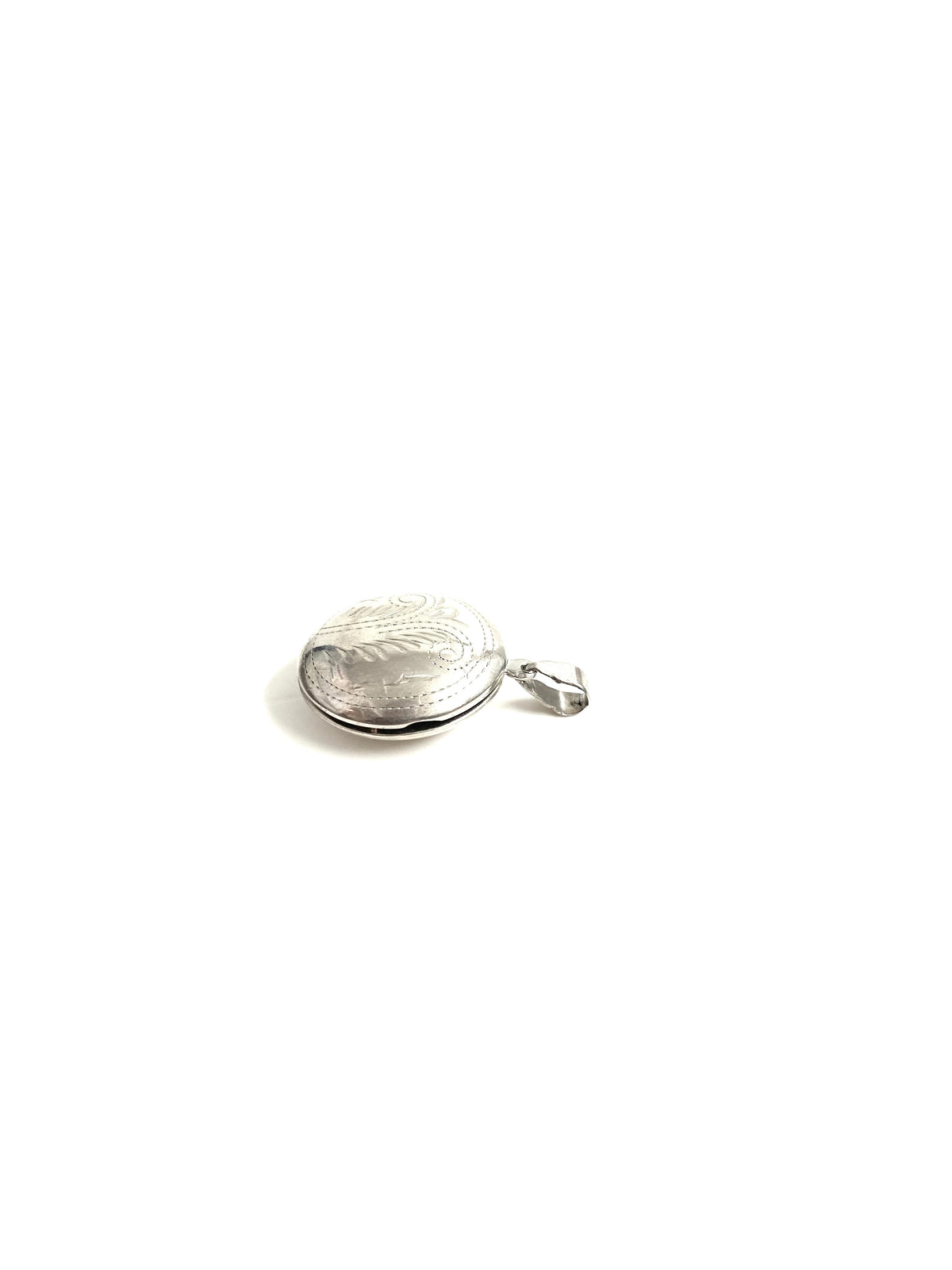 Sterling Silver Round Engraved Locket