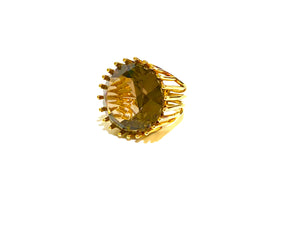 18ct Yellow Gold Smokey Quartz Dress Ring