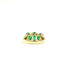 9ct Yellow Gold Emerald Trilogy Ring