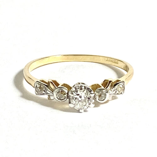 Vintage 18ct Yellow Gold Old Cut Diamond Ring