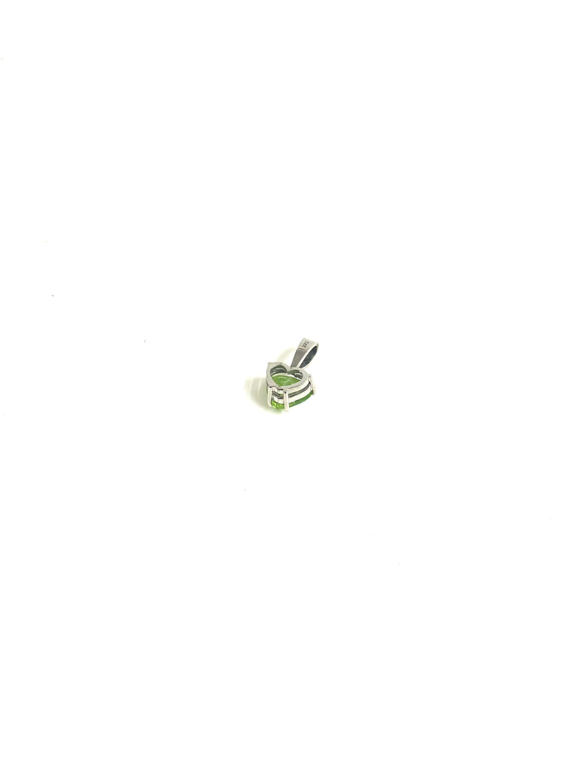 9ct White Gold Peridot and Diamond Pendant