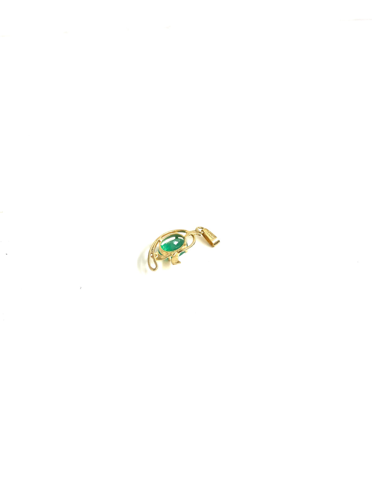 Sterling Silver Gold Plate Emerald Pendant