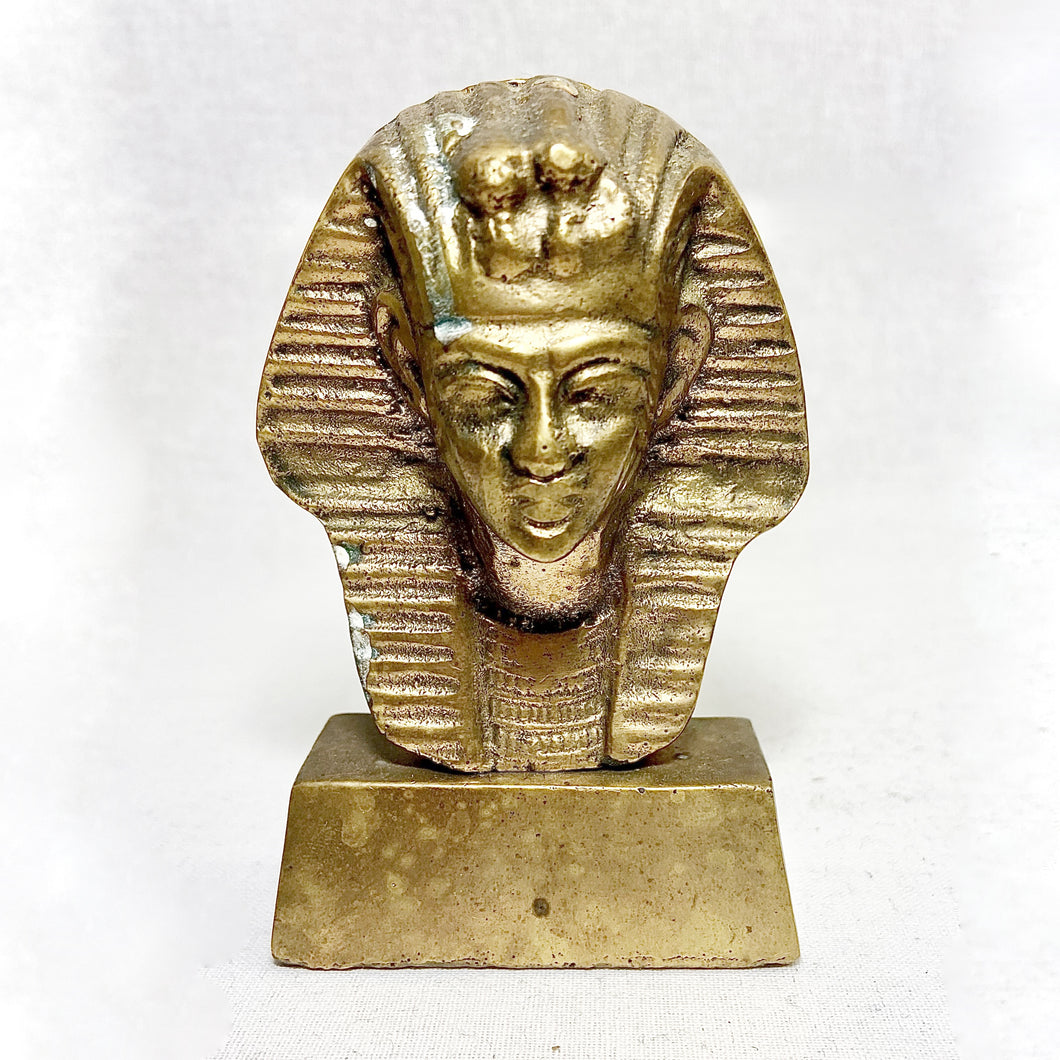 Vintage Brass Tutankhamun Bust Figurine