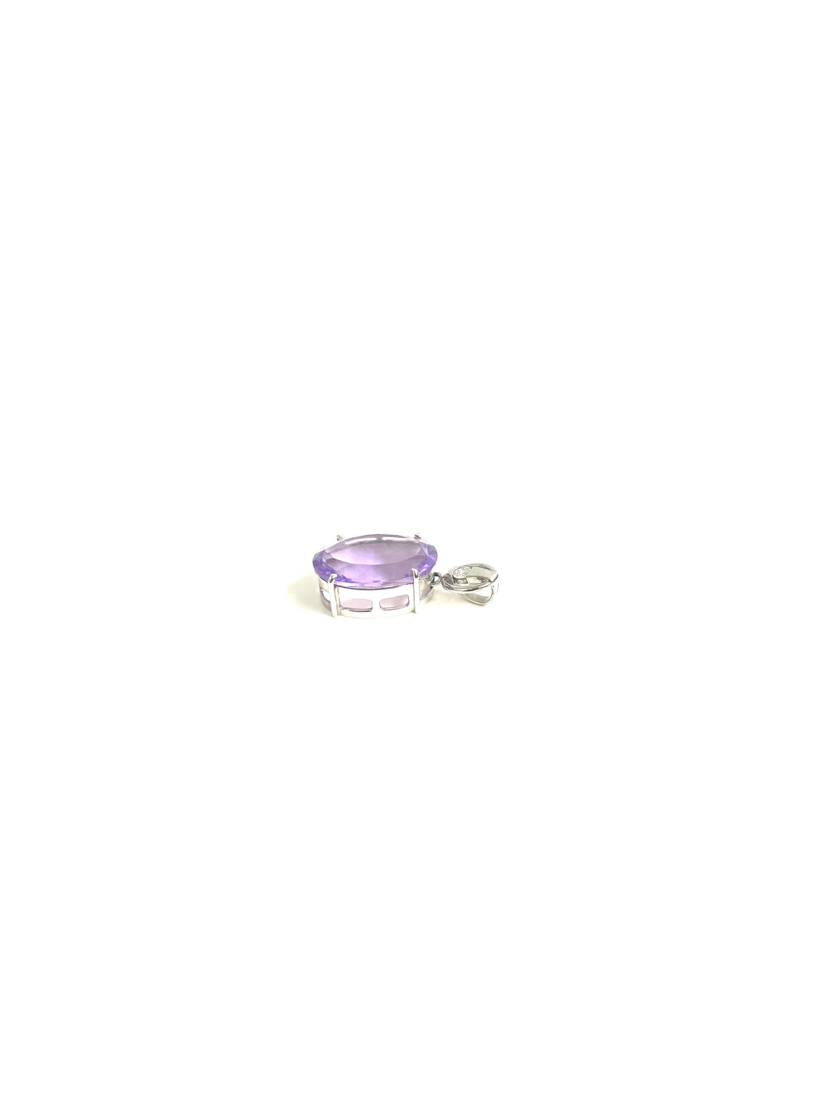 10ct White Gold Amethyst Pendant
