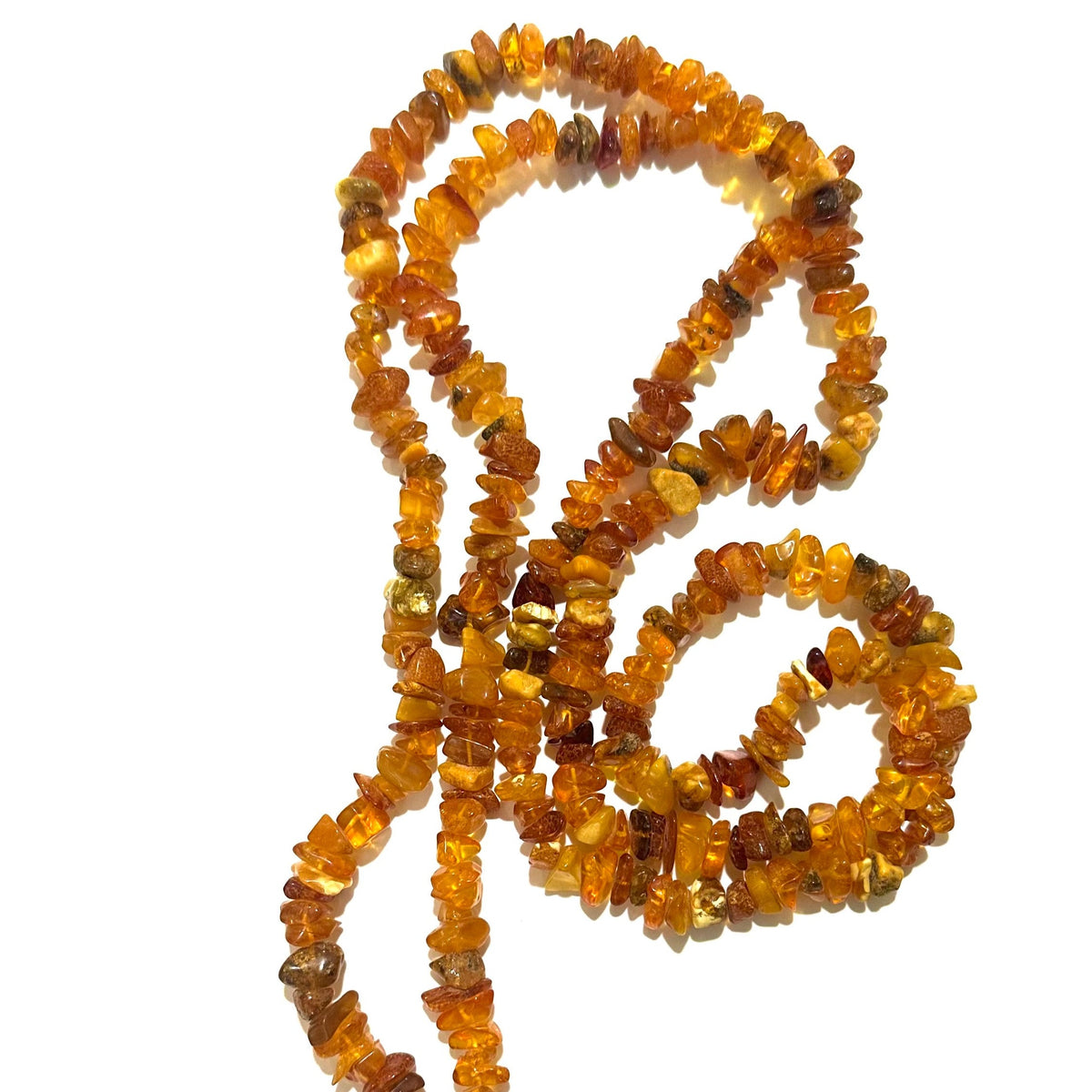 Rough Baltic Amber Opera Length Necklace