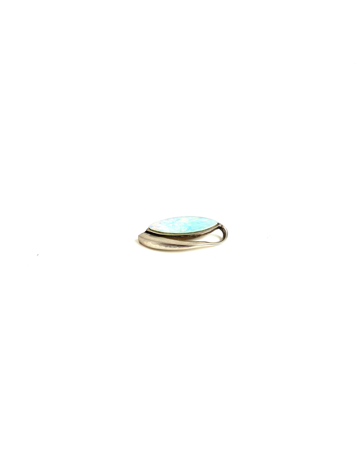 Sterling Silver Marquis Shaped Opal Pendant