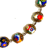 Multicoloured Glass Millefiori Beaded Necklace