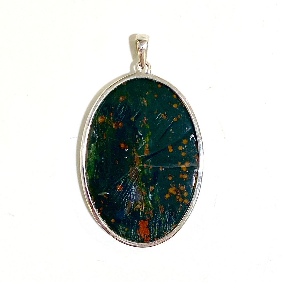 Sterling Silver Bloodstone Pendant