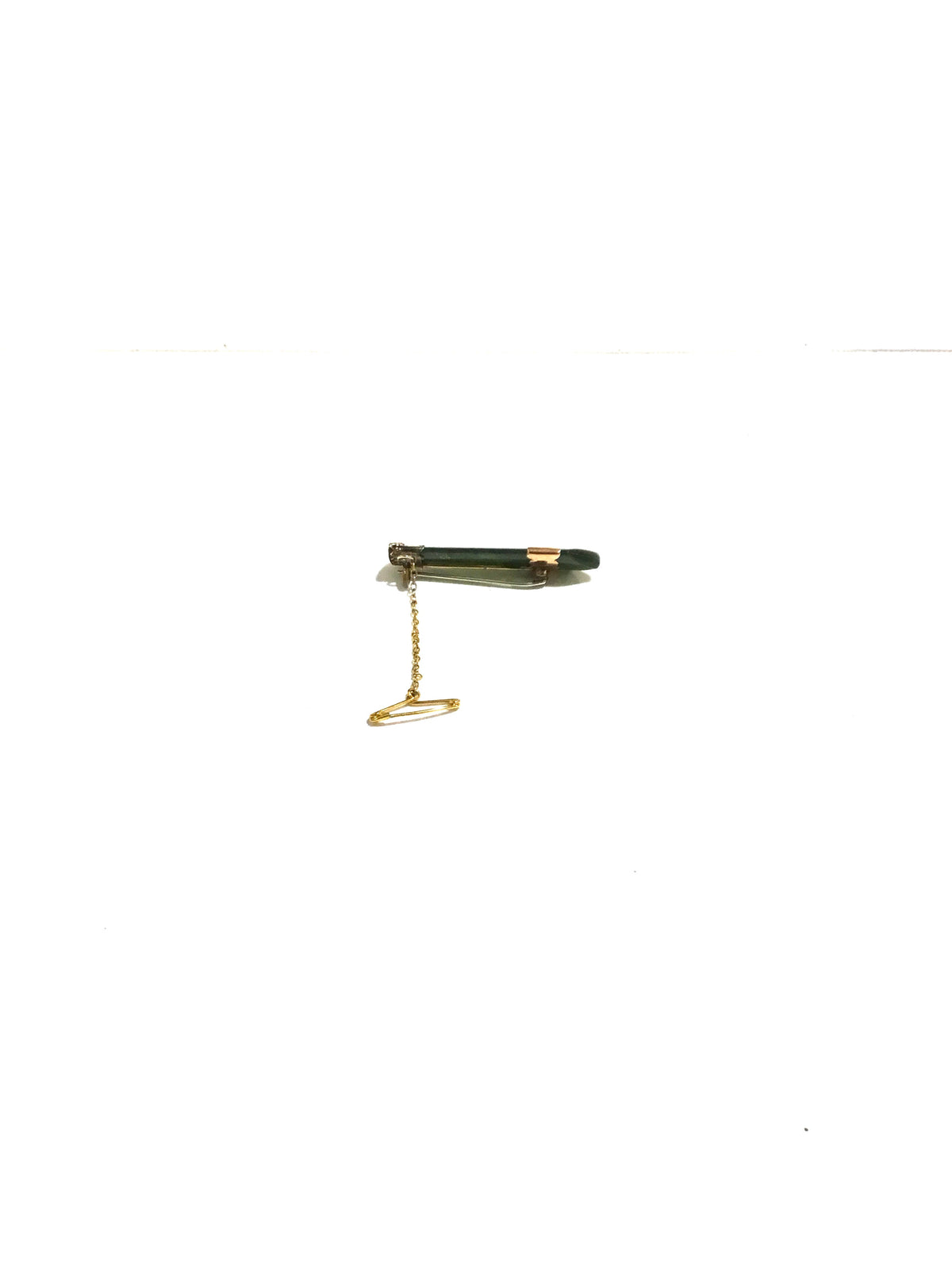 9ct Gold Pointed Jade Brooch