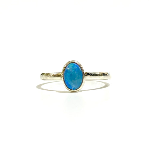 Sterling Silver Australian Opal Ring