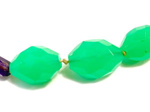 Vintage Uranium Faceted Green Glass Necklace