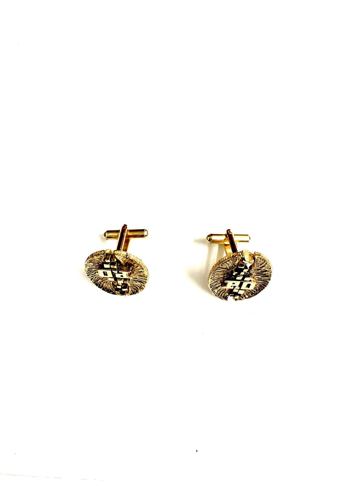 Vintage Gold Plate 'PO' Cufflinks