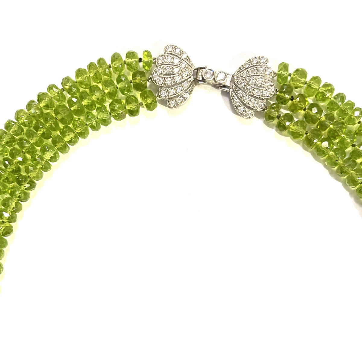 Sterling Silver Peridot Multi-Strand Beaded Necklace