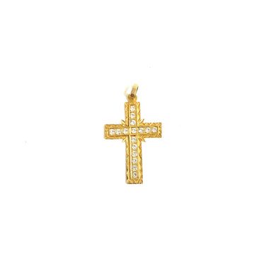 18ct Gold and Yellow Sapphire Cross Pendant