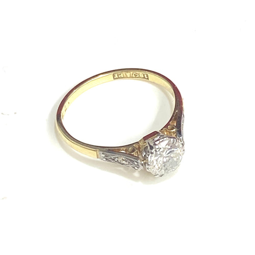 Antique 18ct Gold .78ct Diamond Ring