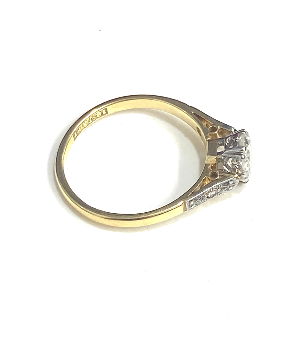 Antique 18ct Gold .78ct Diamond Ring
