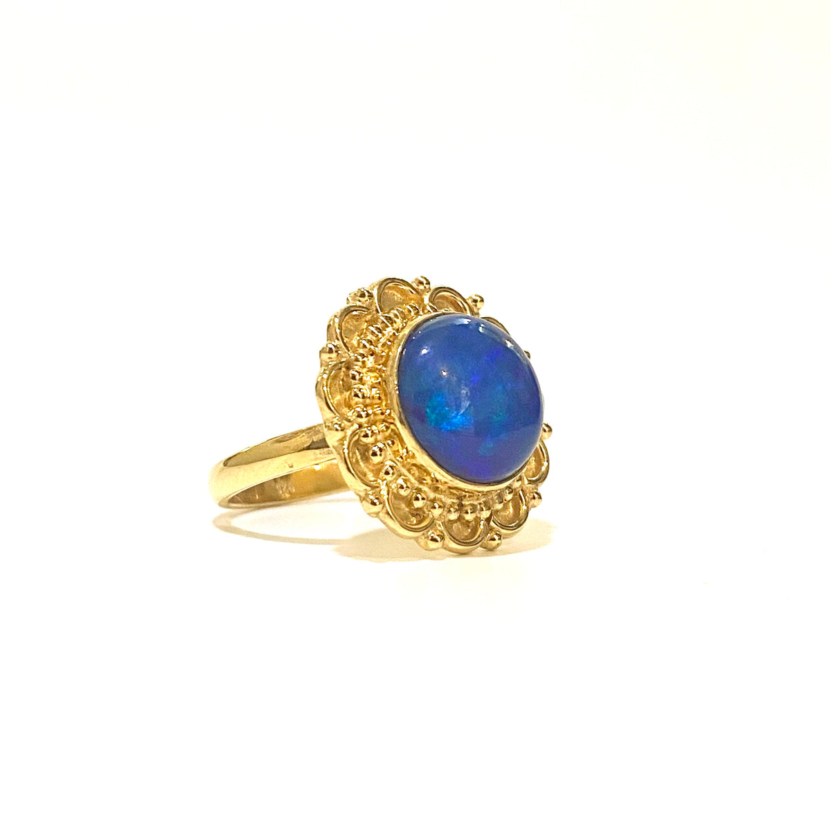 Sterling Silver Gold Plated Opal Ring