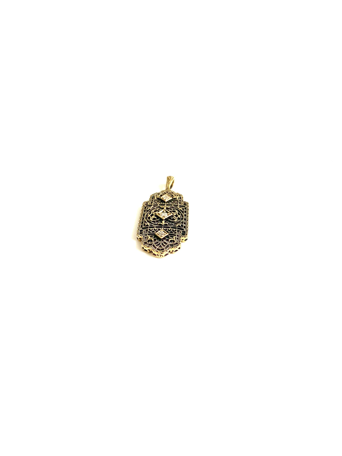 9ct Gold and Three Diamonds Pendant
