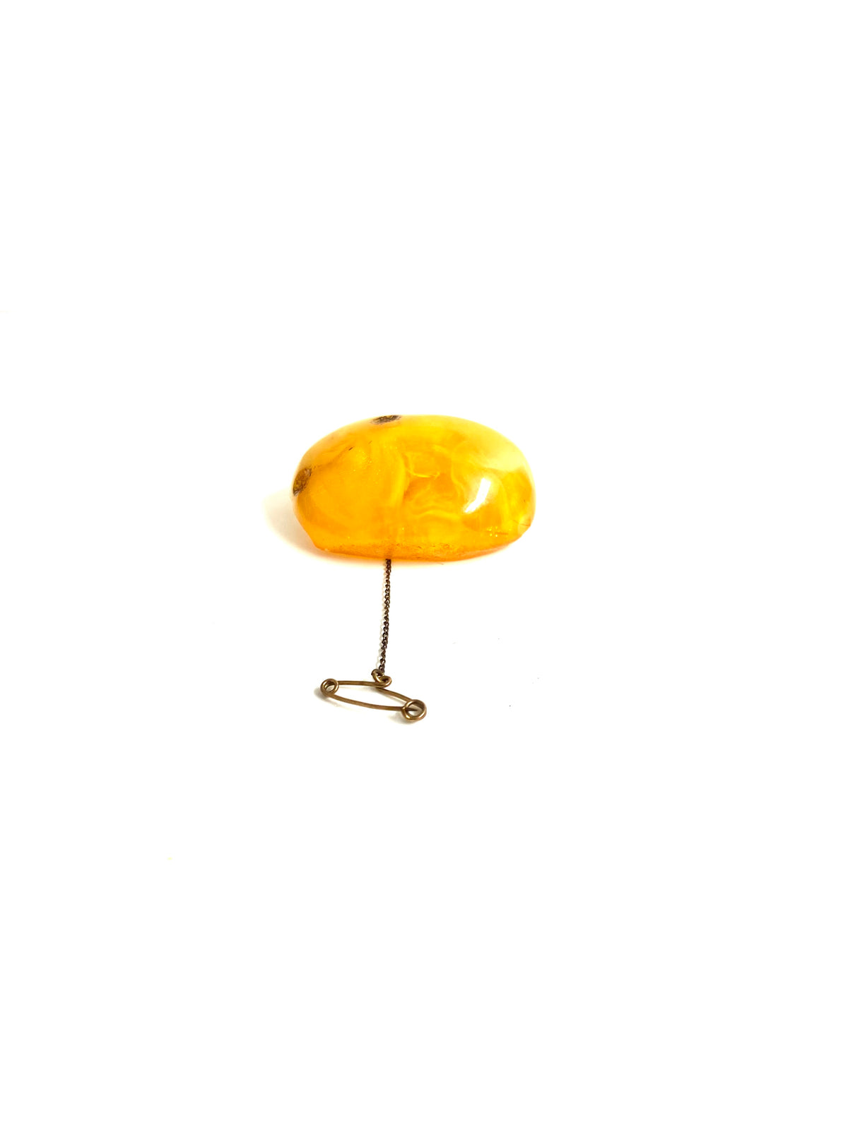 Butterscotch Amber Brooch with 9ct Gold Back