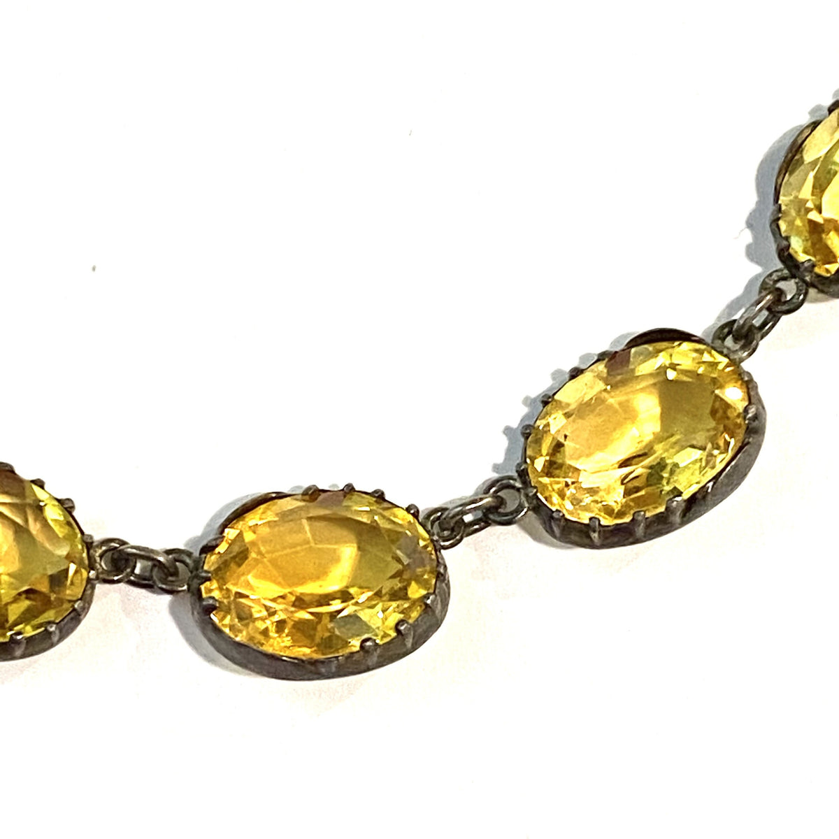 Antique Sterling Silver Yellow Citrine Necklace